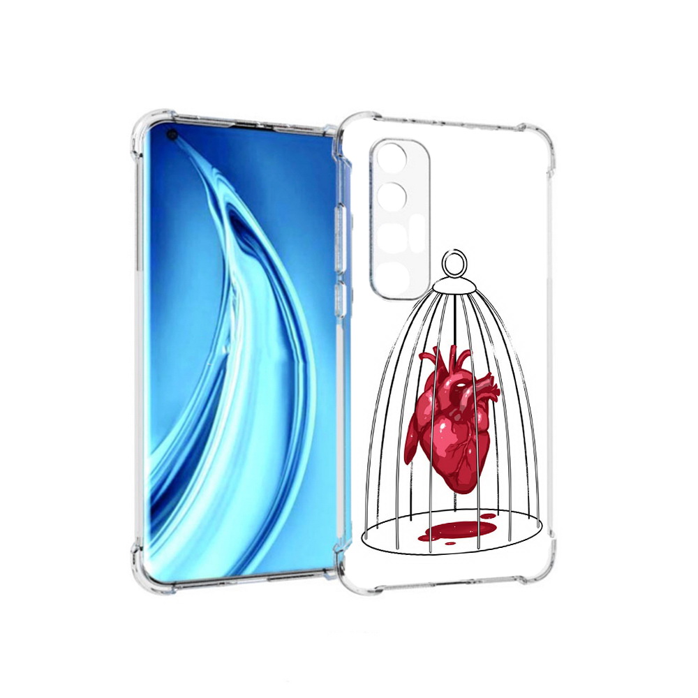 

Чехол MyPads Tocco для Xiaomi Mi 10S сердце в клетке (PT226949.296.597), Прозрачный, Tocco