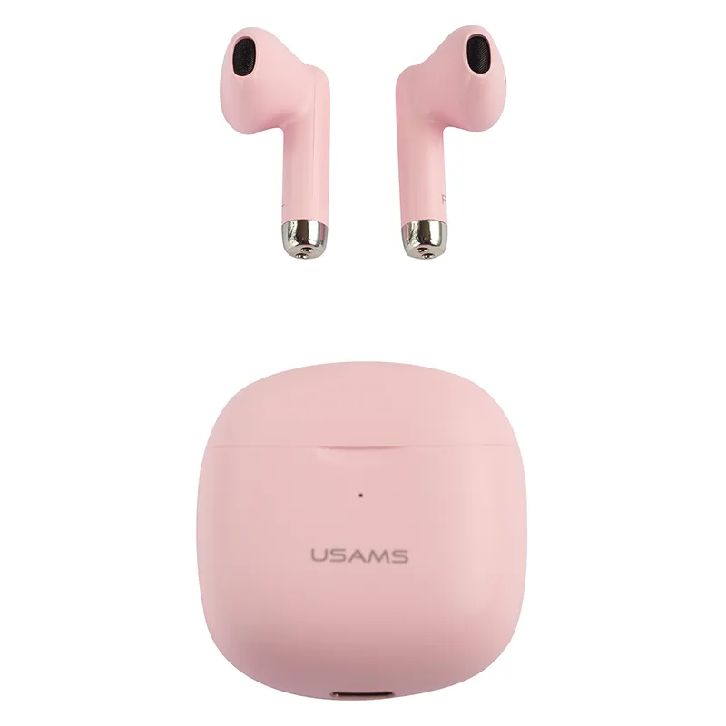 фото Беспроводные наушники с микрофоном usams ia04 earbuds bhuia04 pink