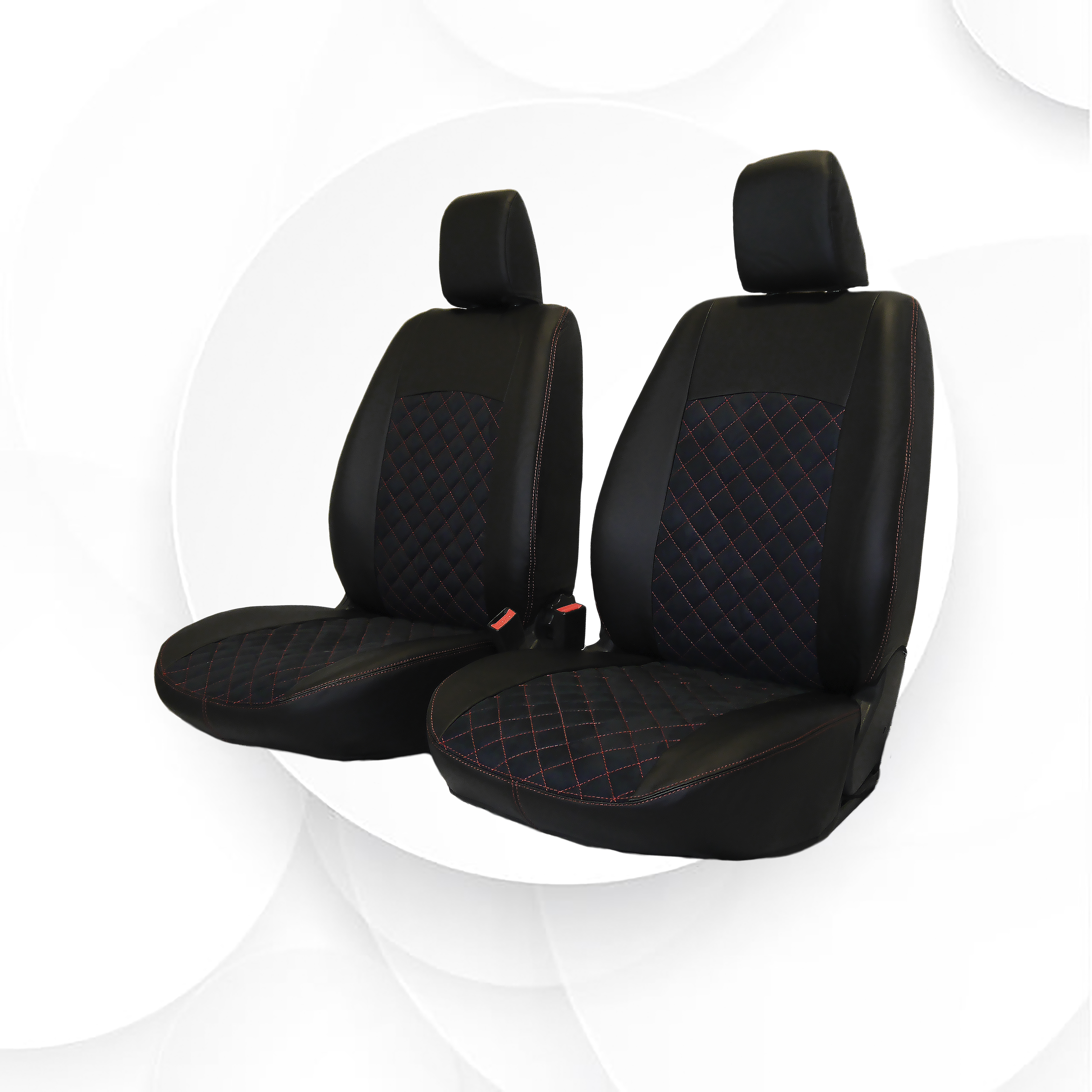 

Чехлы Toyota RAV 4 13- экокожа/алькантара стеганые красная строчка черные Ростов