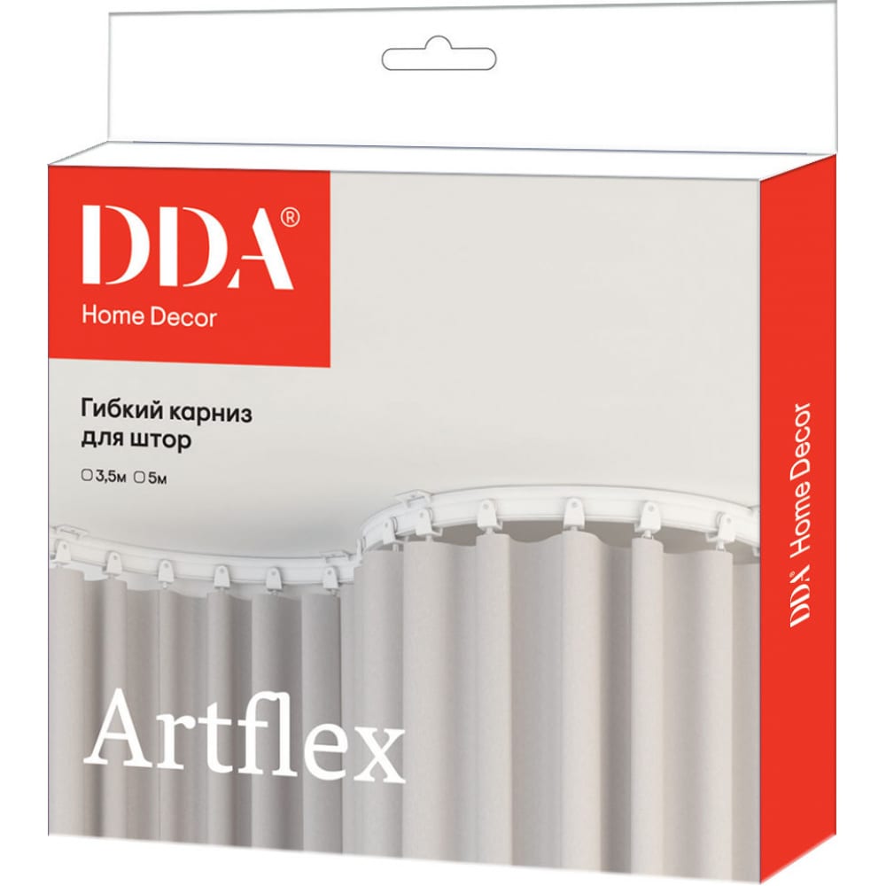 фото Карниз для штор dda artflex pvc гибкий белый 3.5 м 59881 nobrand