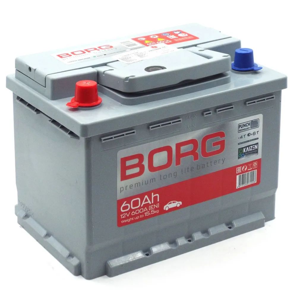 Аккумулятор автомобильный BORG Premium 60 А*ч 242/175/190 п.п. Прямая полярность