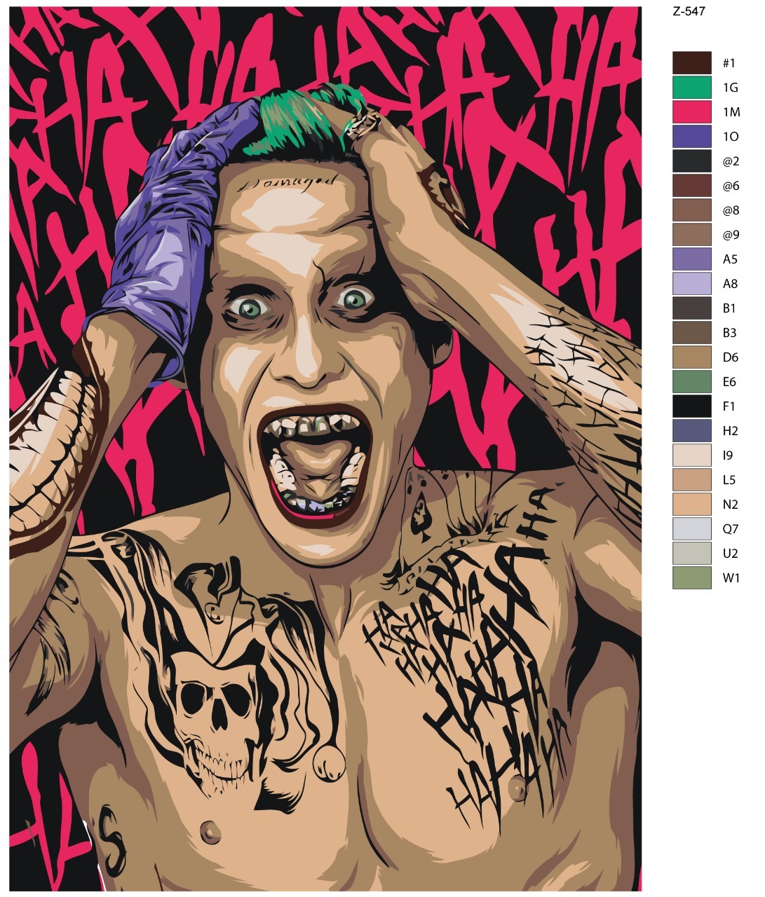

Картина по номерам BRUSHES-PAINTS Z-547, Джаред Лето - Джокер. Отряд Самоубийц. Комиксы