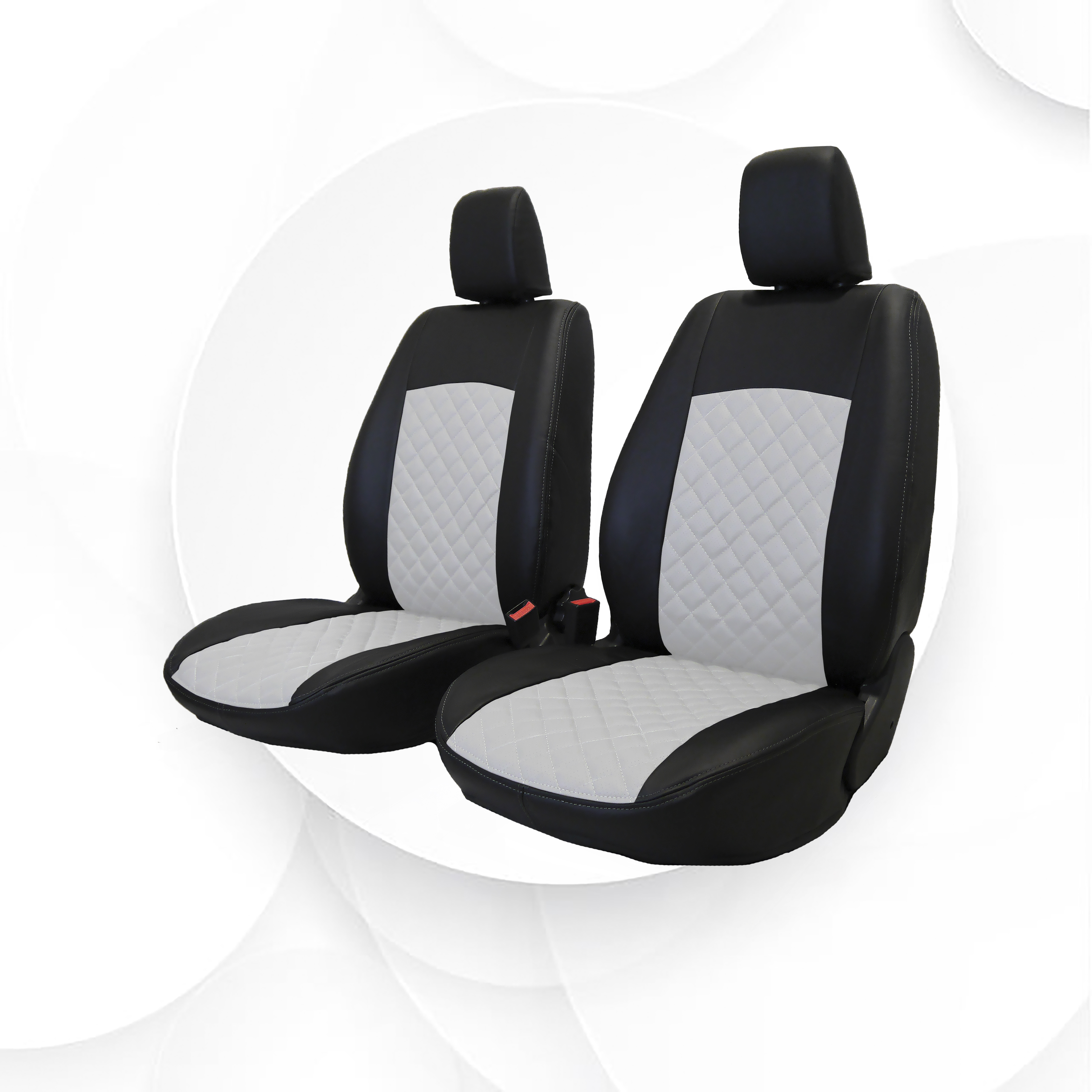 

Чехлы Hyundai Creta 16-21 жаккард ромб белая строчка черные Ростов