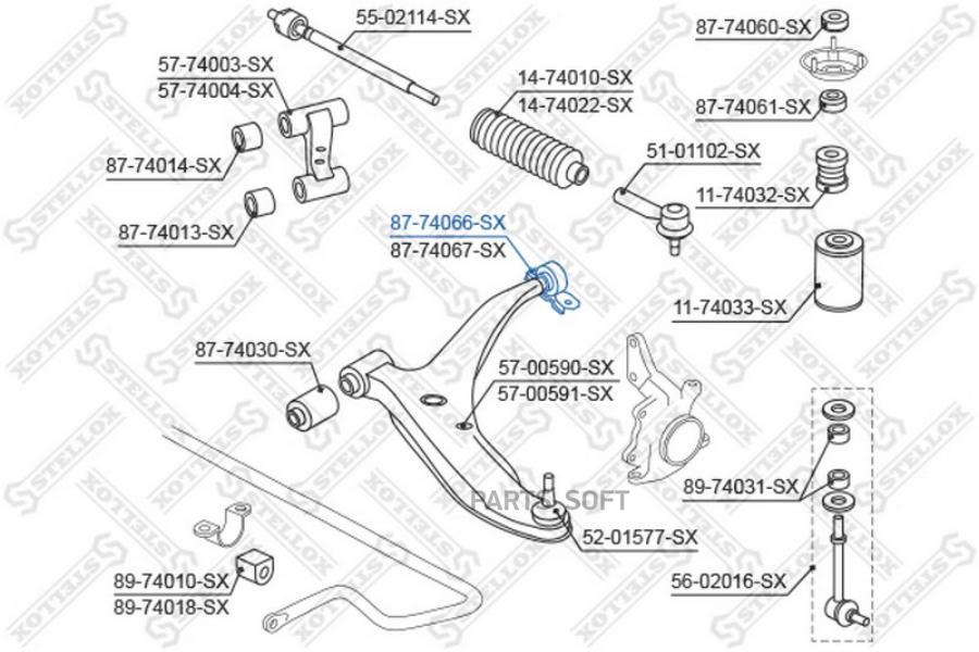 

STELLOX Сайлентблок STELLOX 8774066sx