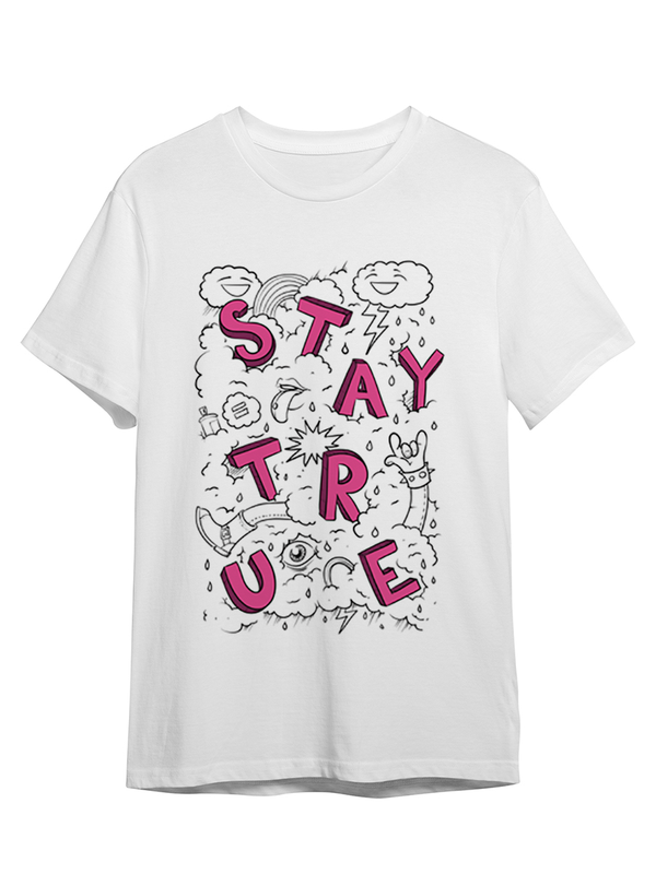 

Футболка унисекс СувенирShop Абстракция "Stay True" 168 белая S (44-46), Белый, Абстракция "Stay True" 168