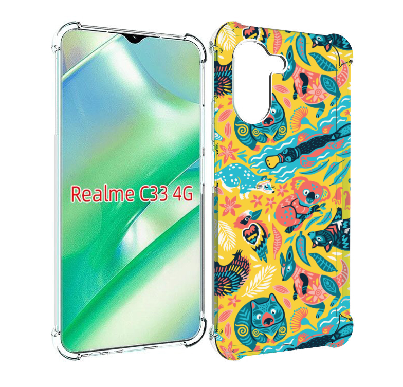 

Чехол MyPads seamless-pattern для Realme C33 4G, Прозрачный, Tocco
