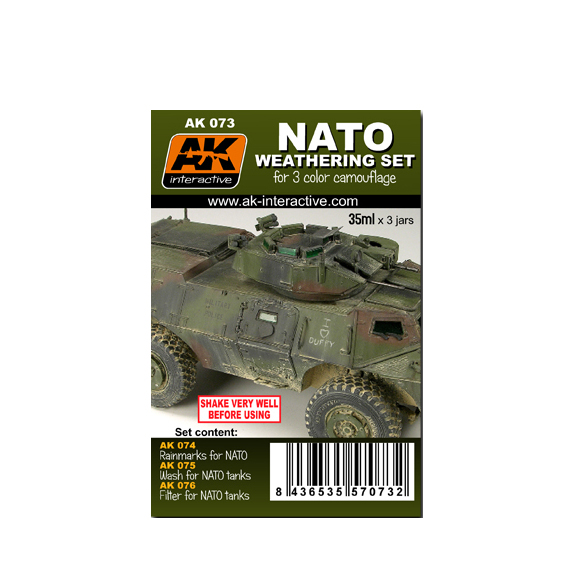 AK Interactive Набор для нанесения эффектов NATO WEATHERING SET