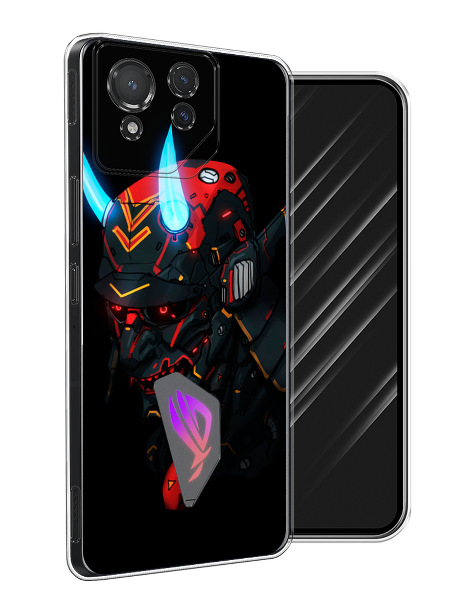 

Чехол Awog на Asus ROG Phone 8 "Неоновый самурай", Черный;красный;голубой, 45150-1