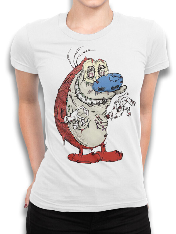 

Футболка женская Dream Shirts Рен и Стимпи Женская 10010261 белая XS, Рен и Стимпи Женская 10010261