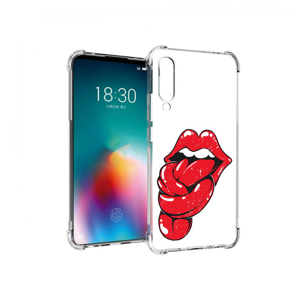

Чехол MyPads Tocco для Meizu 16T яркие губы с языком (PT144619.90.705), Прозрачный, Tocco