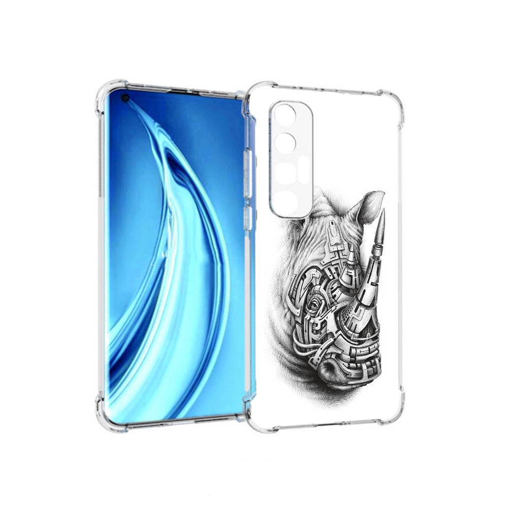 

Чехол MyPads Tocco для Xiaomi Mi 10S стальной носорог (PT226949.296.620), Прозрачный, Tocco