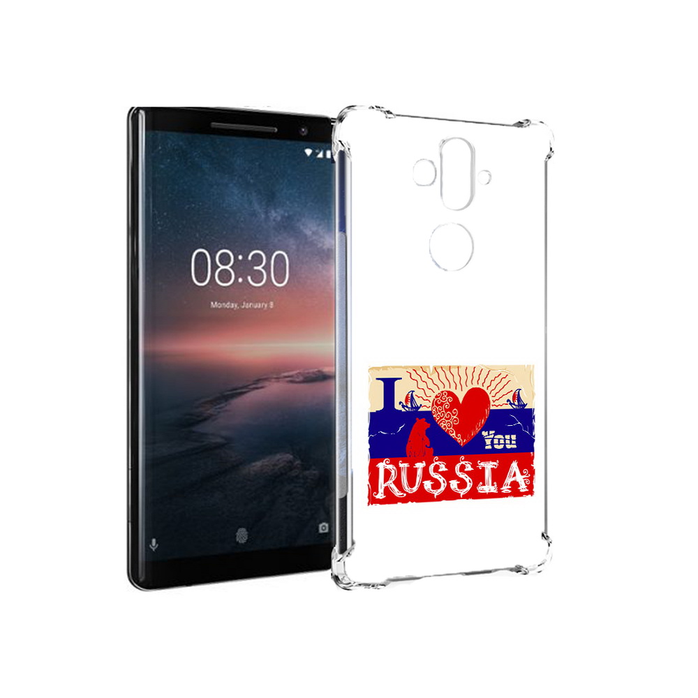 

Чехол MyPads Tocco для Nokia 8 Sirocco Люблю Россию (PT101581.91.112), Прозрачный, Tocco