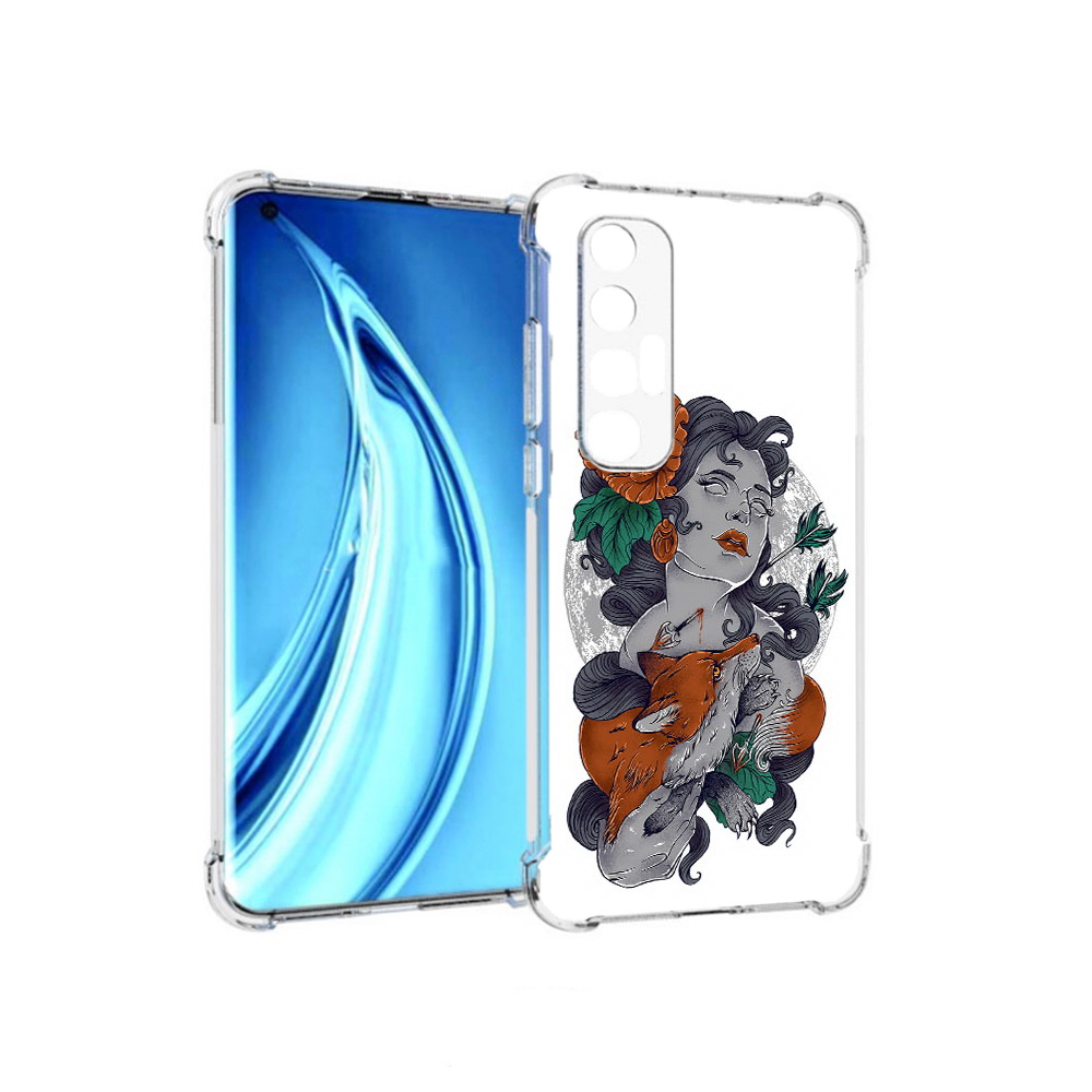 

Чехол MyPads Tocco для Xiaomi Mi 10S темная девушка с лисой (PT226949.296.639), Прозрачный, Tocco