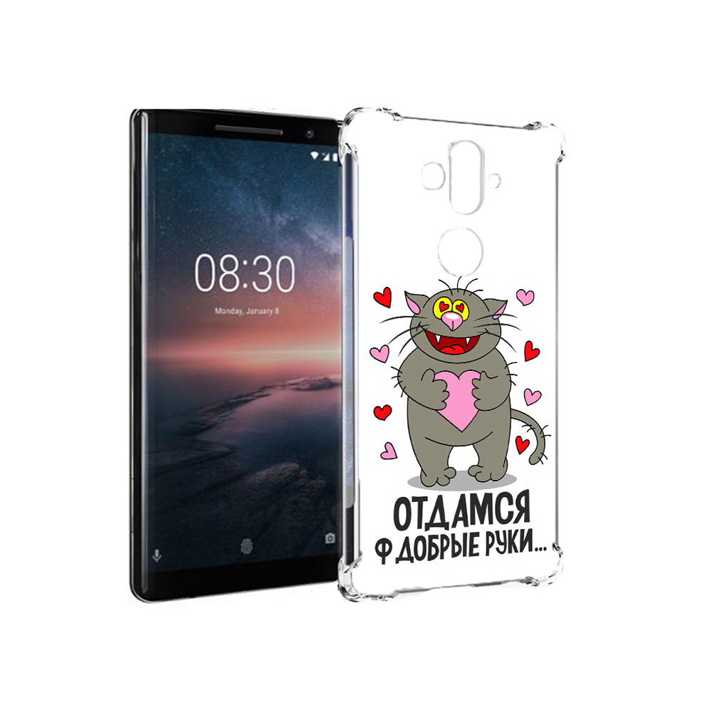 

Чехол MyPads Tocco для Nokia 8 Sirocco Отдамся в добрые руки (PT101581.91.128), Прозрачный, Tocco