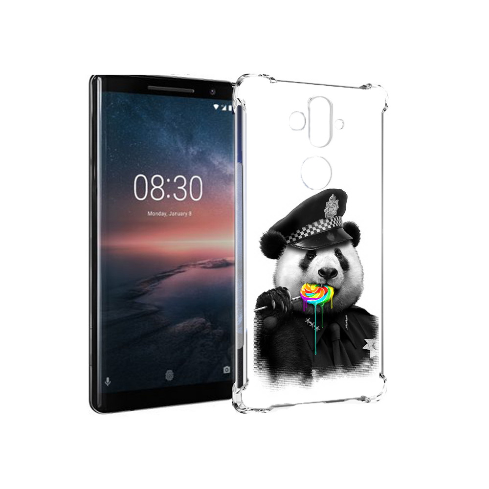 

Чехол MyPads Tocco для Nokia 8 Sirocco Панда полиция (PT101581.91.130), Прозрачный, Tocco