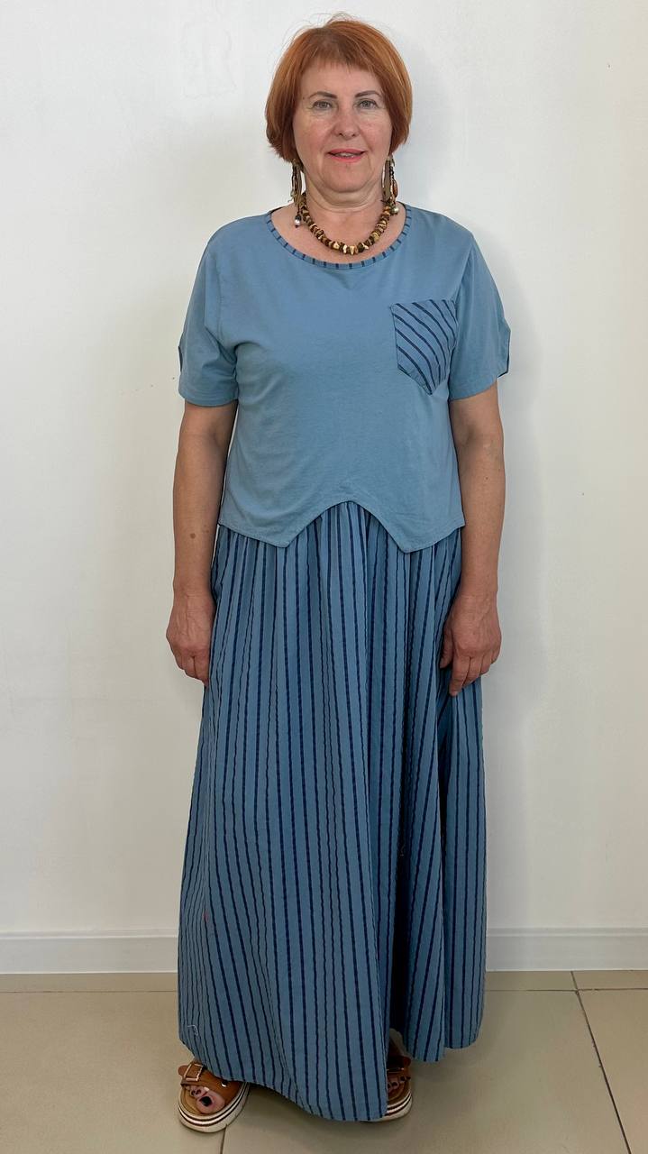Платье женское Made in Ital 19251-2 голубое 50-52 RU