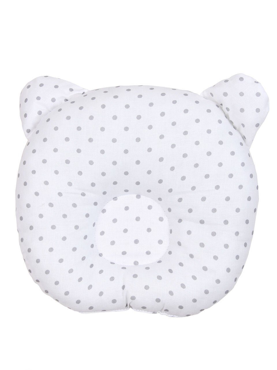 фото Подушка анатомическая amarobaby first pillow горошек серый