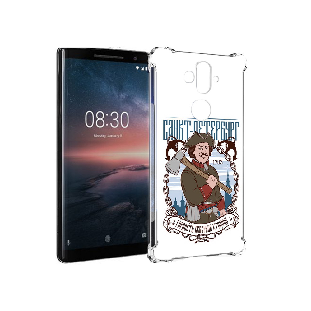 

Чехол MyPads Tocco для Nokia 8 Sirocco Петр первый (PT101581.91.134), Прозрачный, Tocco