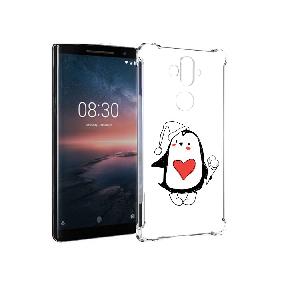 Чехол MyPads Tocco для Nokia 8 Sirocco Пингвин с мороженым (PT101581.91.135)