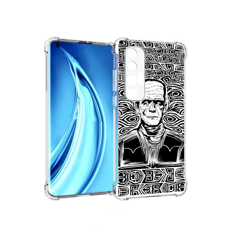 

Чехол MyPads Tocco для Xiaomi Mi 10S франкенштейн черно белый (PT226949.296.661), Прозрачный, Tocco