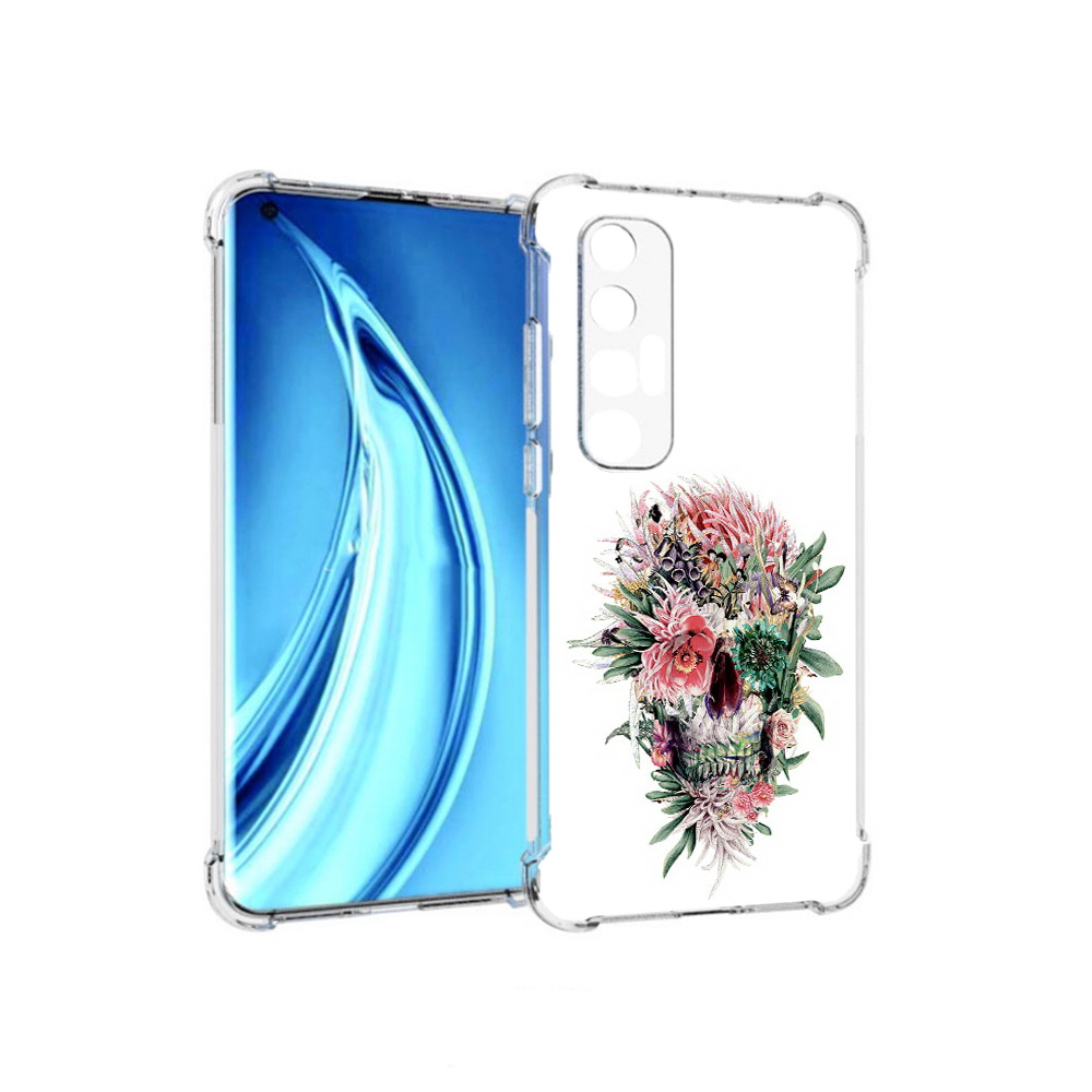 

Чехол MyPads Tocco для Xiaomi Mi 10S череп из цветов (PT226949.296.677), Прозрачный, Tocco