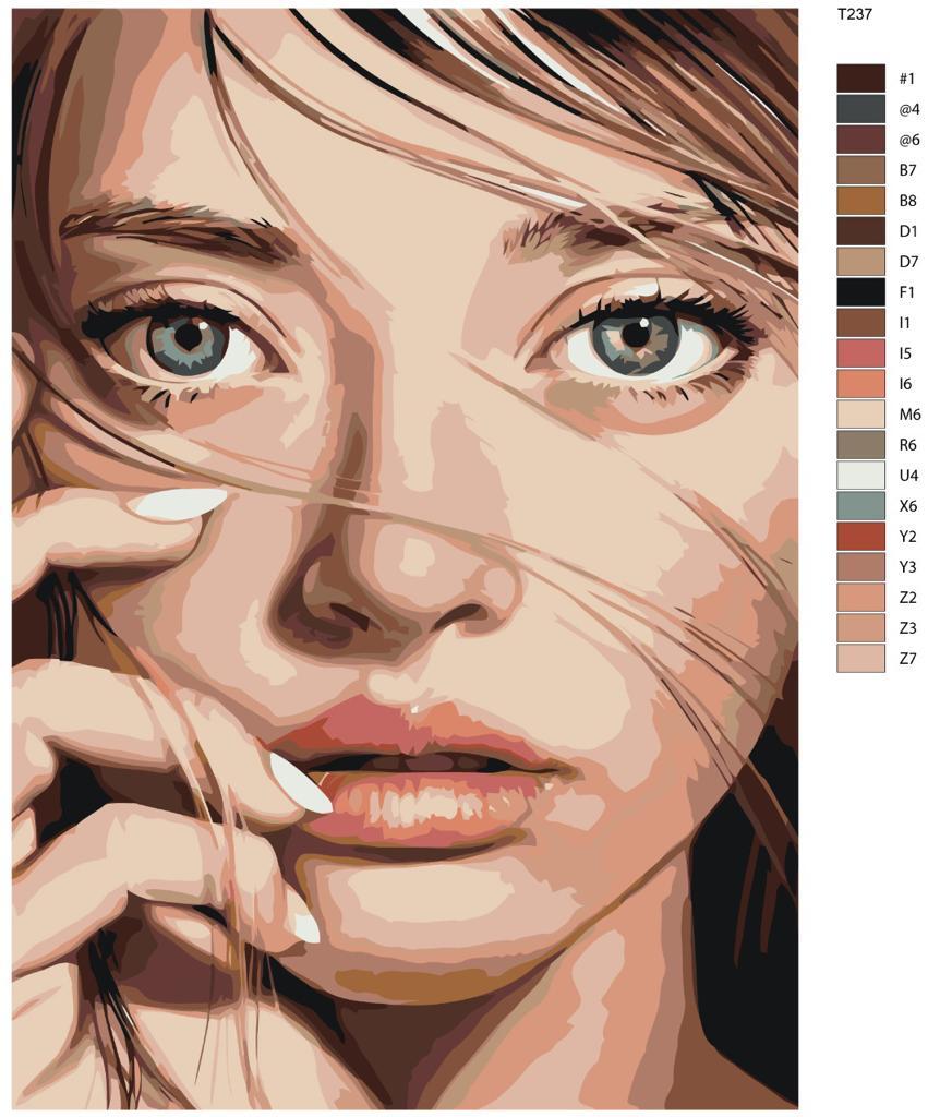 

Картина по номерам BRUSHES-PAINTS Т237, Девушка с красивыми глазами