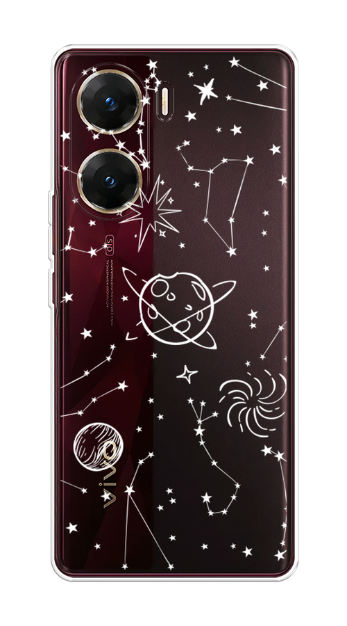 

Чехол на Vivo V29e "Планеты в космосе", Белый, 269450-1