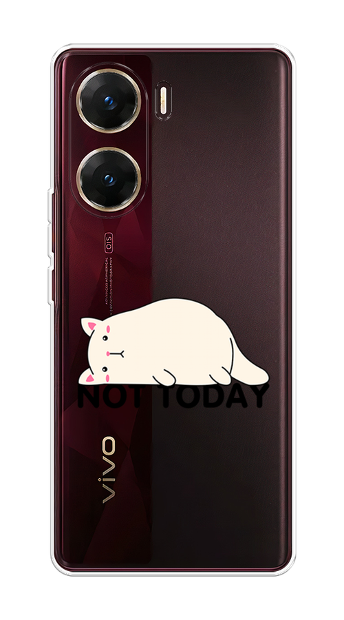 

Чехол на Vivo V29e "Cat not today", Белый;розовый;черный, 269450-1