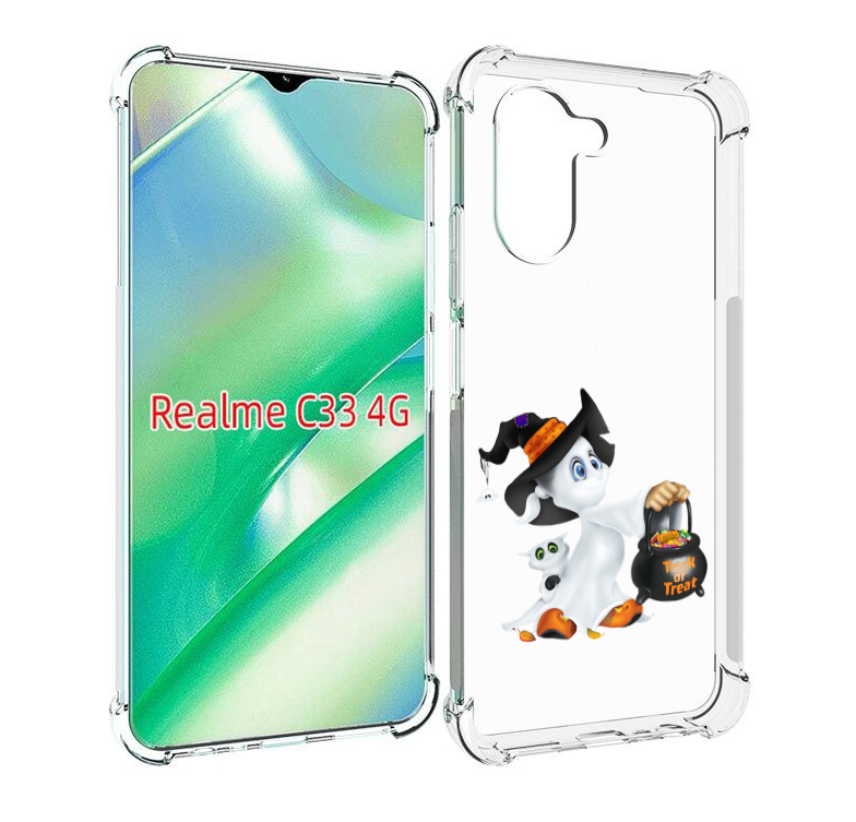 

Чехол MyPads Маленький призрак для Realme C33 4G, Прозрачный, Tocco