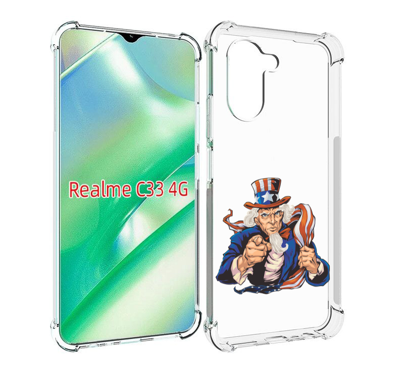 

Чехол MyPads Американский-дед для Realme C33 4G, Прозрачный, Tocco