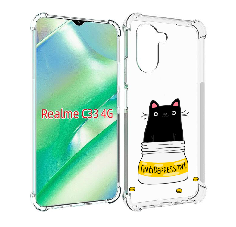 

Чехол MyPads Антидеприсан для Realme C33 4G, Прозрачный, Tocco