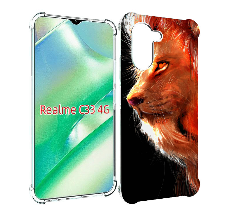 

Чехол MyPads Арт-рисунок-льва мужской для Realme C33 4G, Прозрачный, Tocco