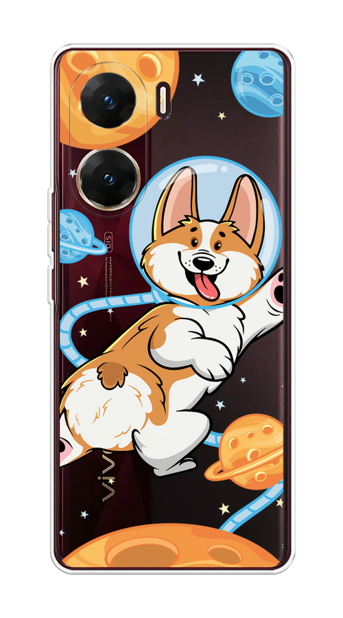

Чехол на Vivo V29e "Корги-космонавт", Голубой;бежевый;белый, 269450-1