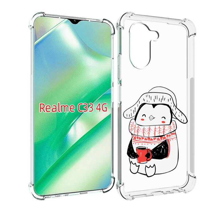 

Чехол MyPads Милый пингвин для Realme C33 4G, Прозрачный, Tocco