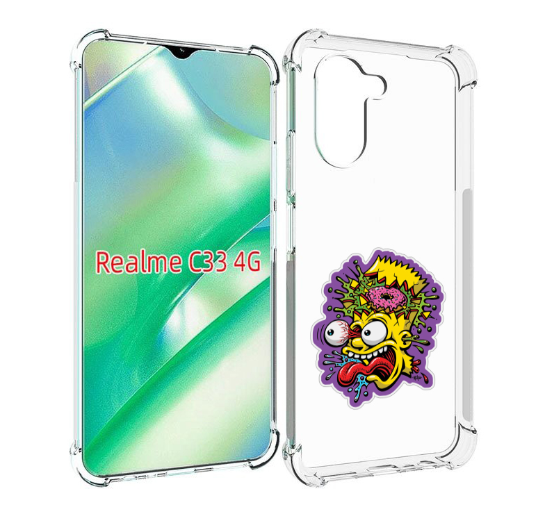 

Чехол MyPads Барт-Симпсон для Realme C33 4G, Прозрачный, Tocco