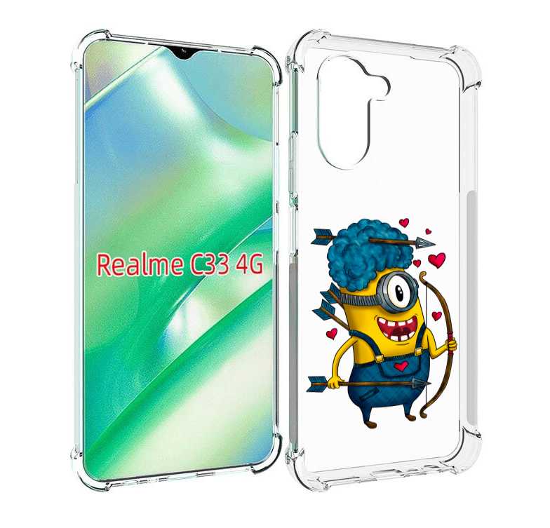 фото Чехол mypads миньон купидон для realme c33 4g