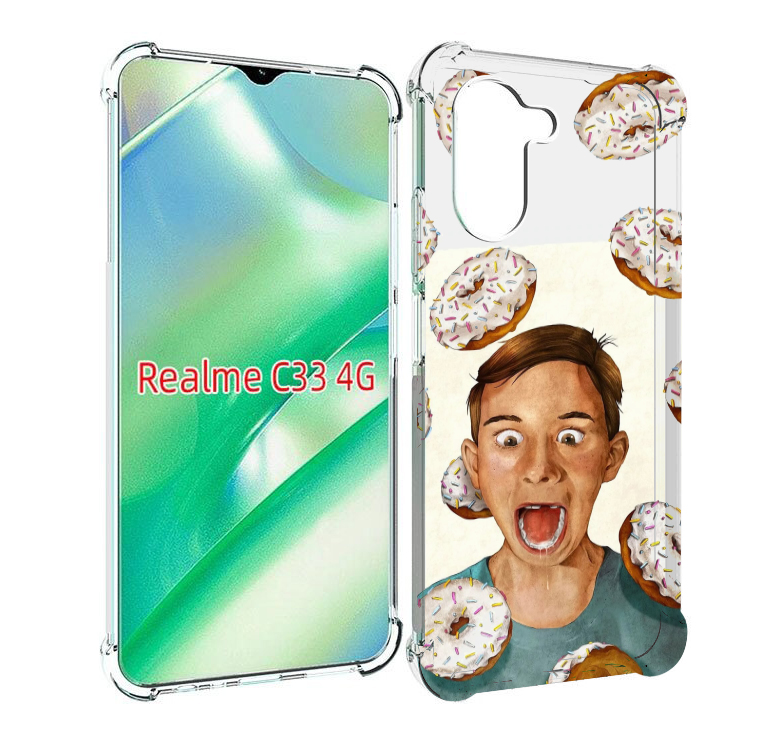 

Чехол MyPads Бешенные-пончики для Realme C33 4G, Прозрачный, Tocco