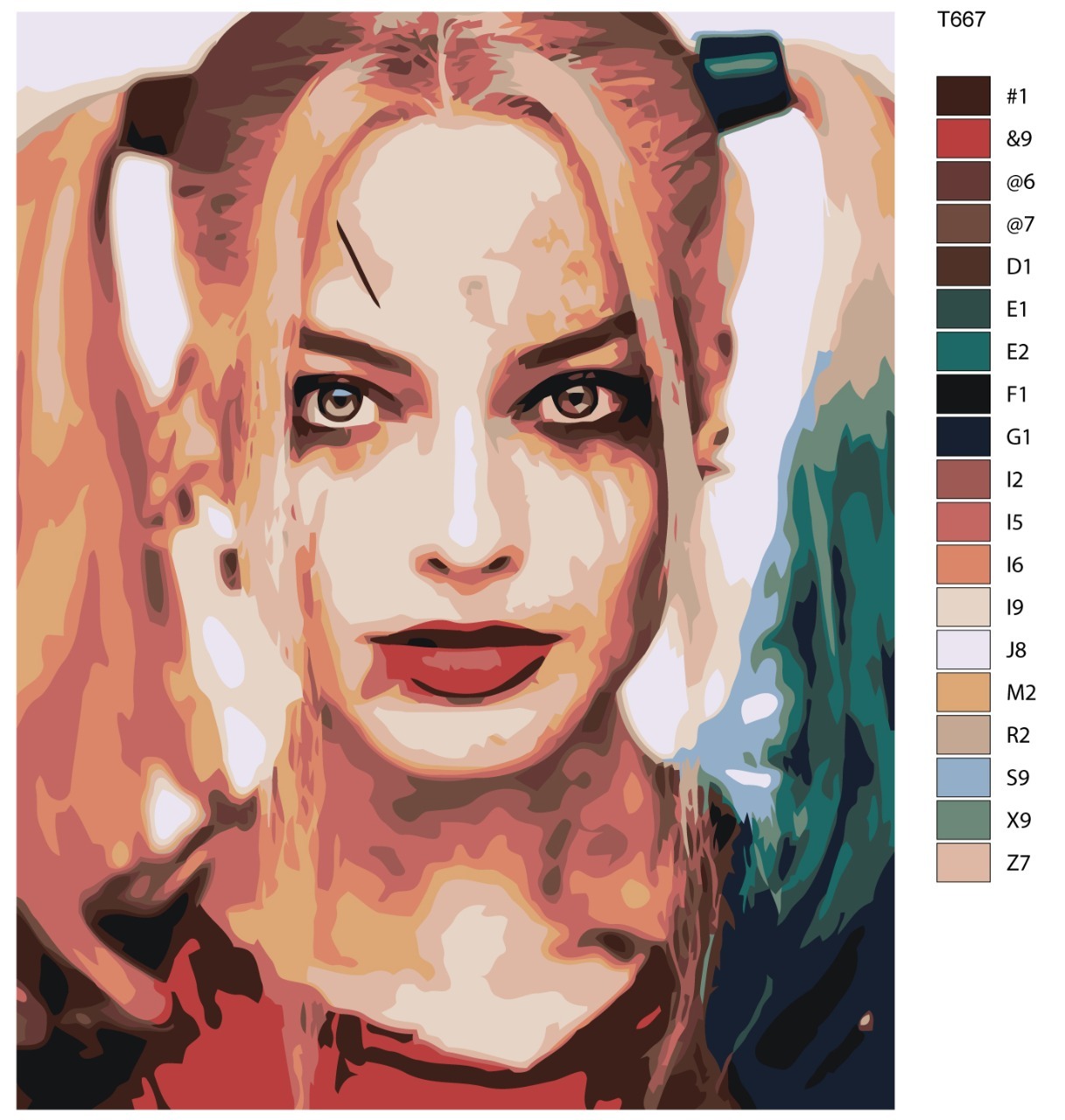 

Картина по номерам BRUSHES-PAINTS T667, Харли Квин - Марго Робби, Отряд Самоубийц. Комиксы