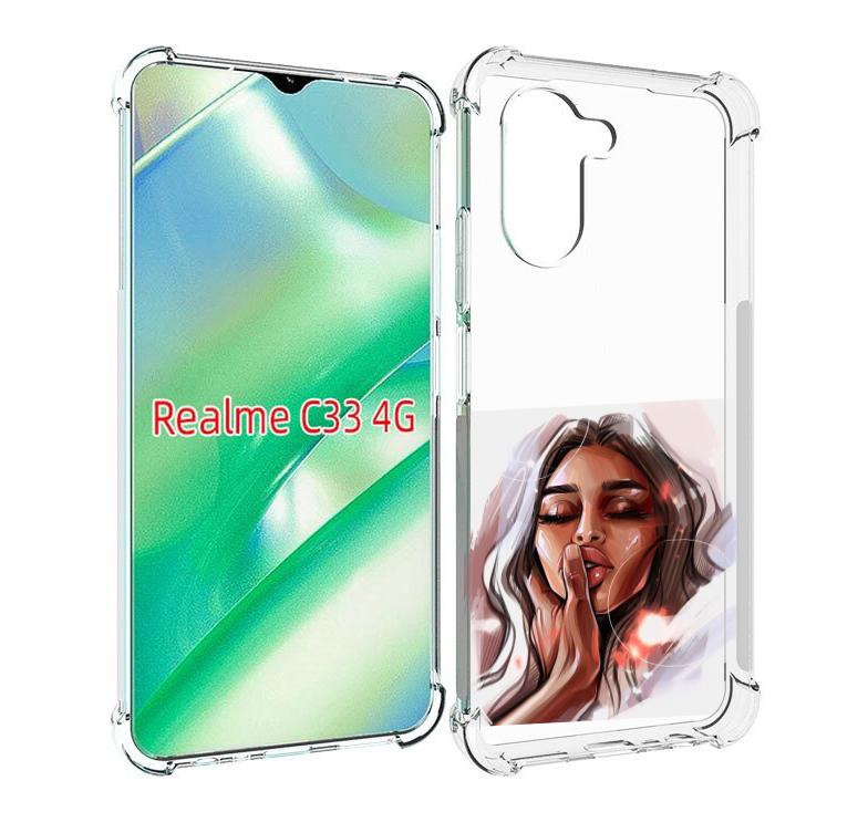

Чехол MyPads Большие-губы женский для Realme C33 4G, Прозрачный, Tocco