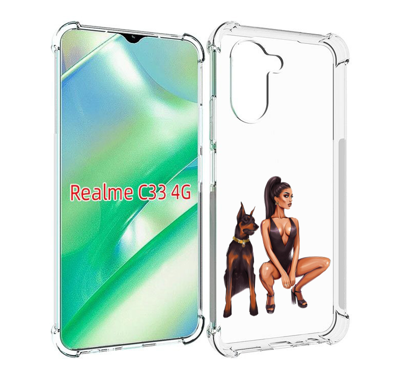 

Чехол MyPads Борзая-девушка для Realme C33 4G, Прозрачный, Tocco