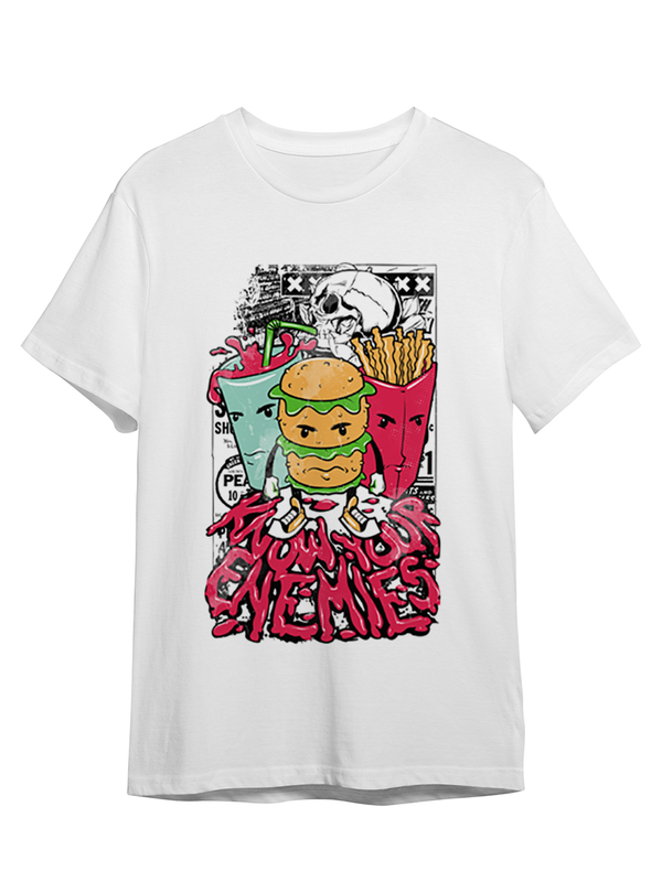

Футболка унисекс СувенирShop Абстракция Know your enemies / Fast food 198 белая L (48-50), Белый, Абстракция "Know your enemies / Fast food" 198