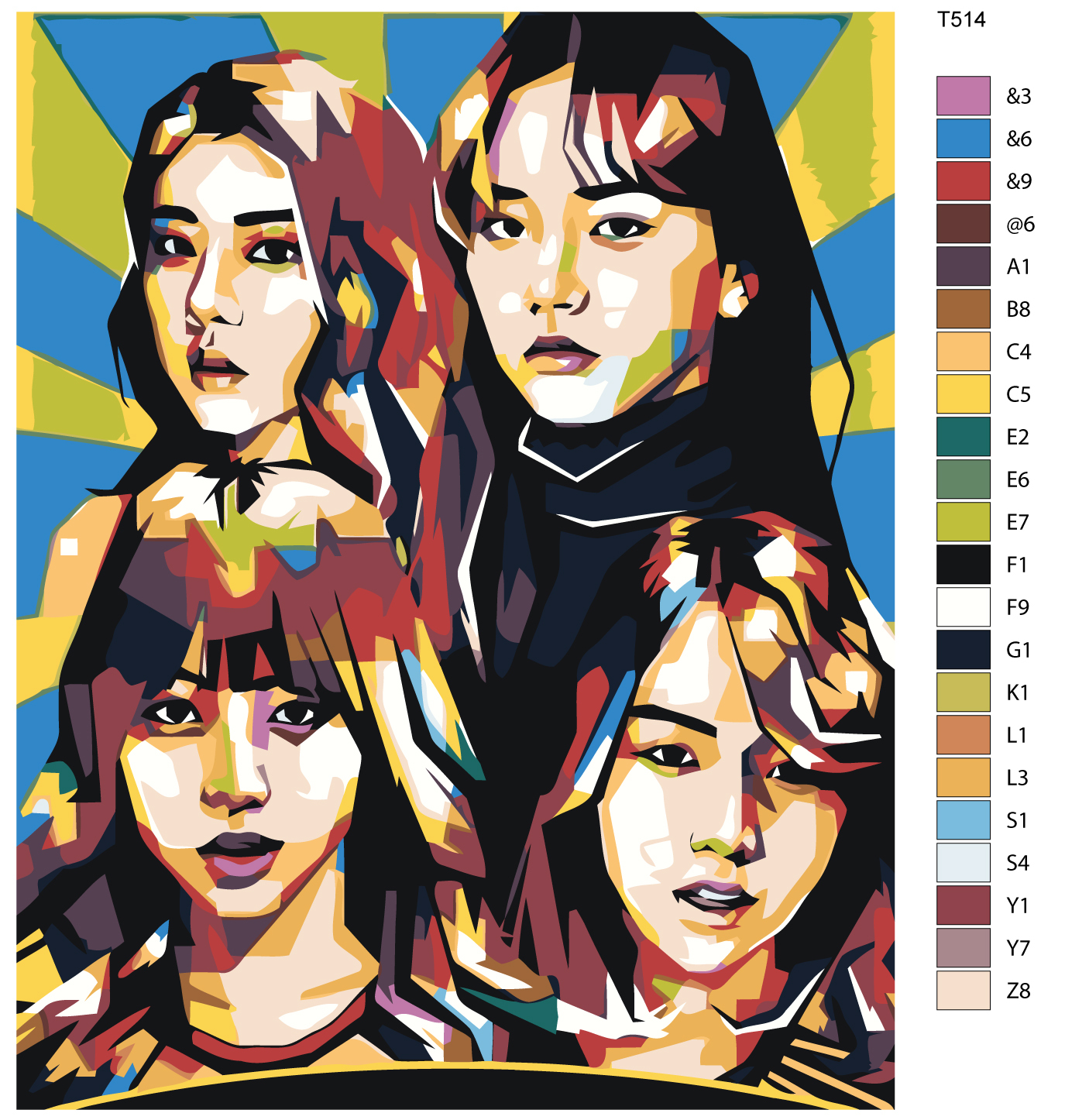

Картина по номерам BRUSHES-PAINTS Т514, Blackpink