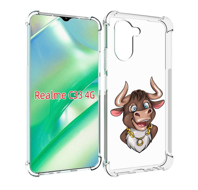 

Чехол MyPads Бычок для Realme C33 4G, Прозрачный, Tocco