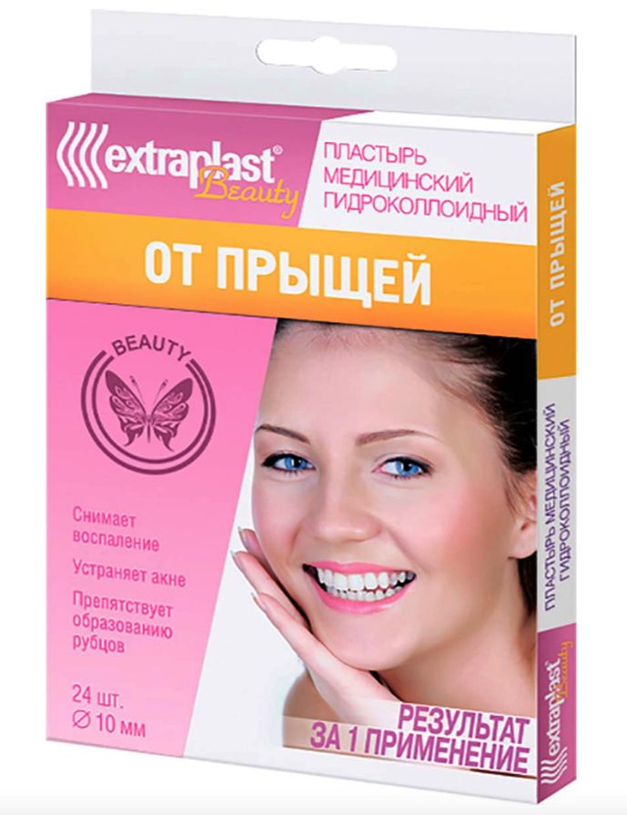 

Пластырь гидроколлоидный Extraplast Beauty от прыщей 24 шт.