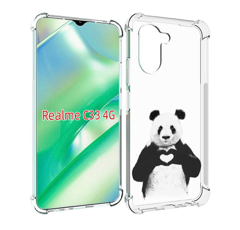 

Чехол MyPads Влюбленная панда для Realme C33 4G, Прозрачный, Tocco
