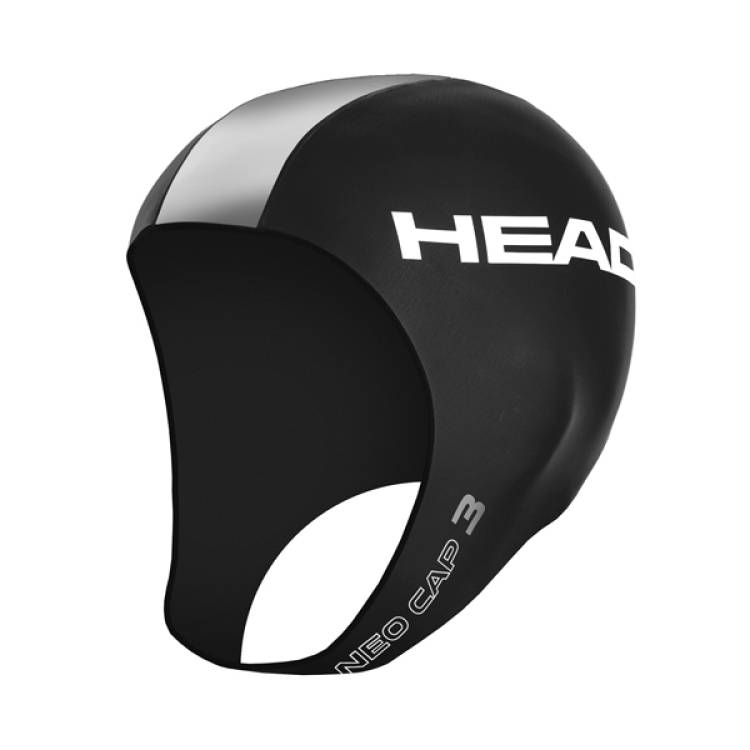 Шлем утепляющий для триатлона HEAD NEO, 3 мм р.SM черно-белый