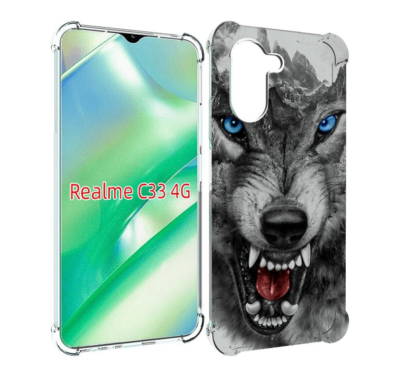 

Чехол MyPads Волк-частица мужской для Realme C33 4G, Прозрачный, Tocco