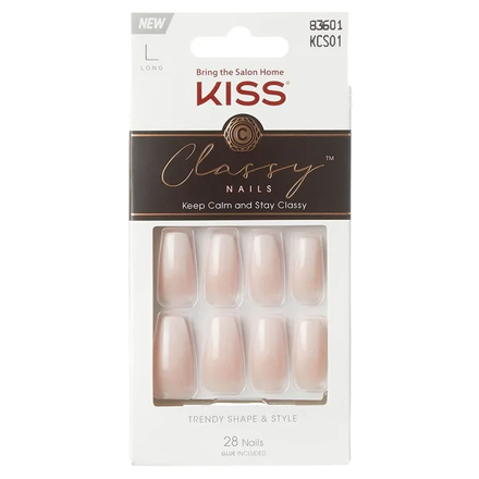 Набор накладных ногтей Kiss Вечная классика с клеем набор для волос сьюзи зажим 8 см 6 резинок 2 5 см классика сине белый