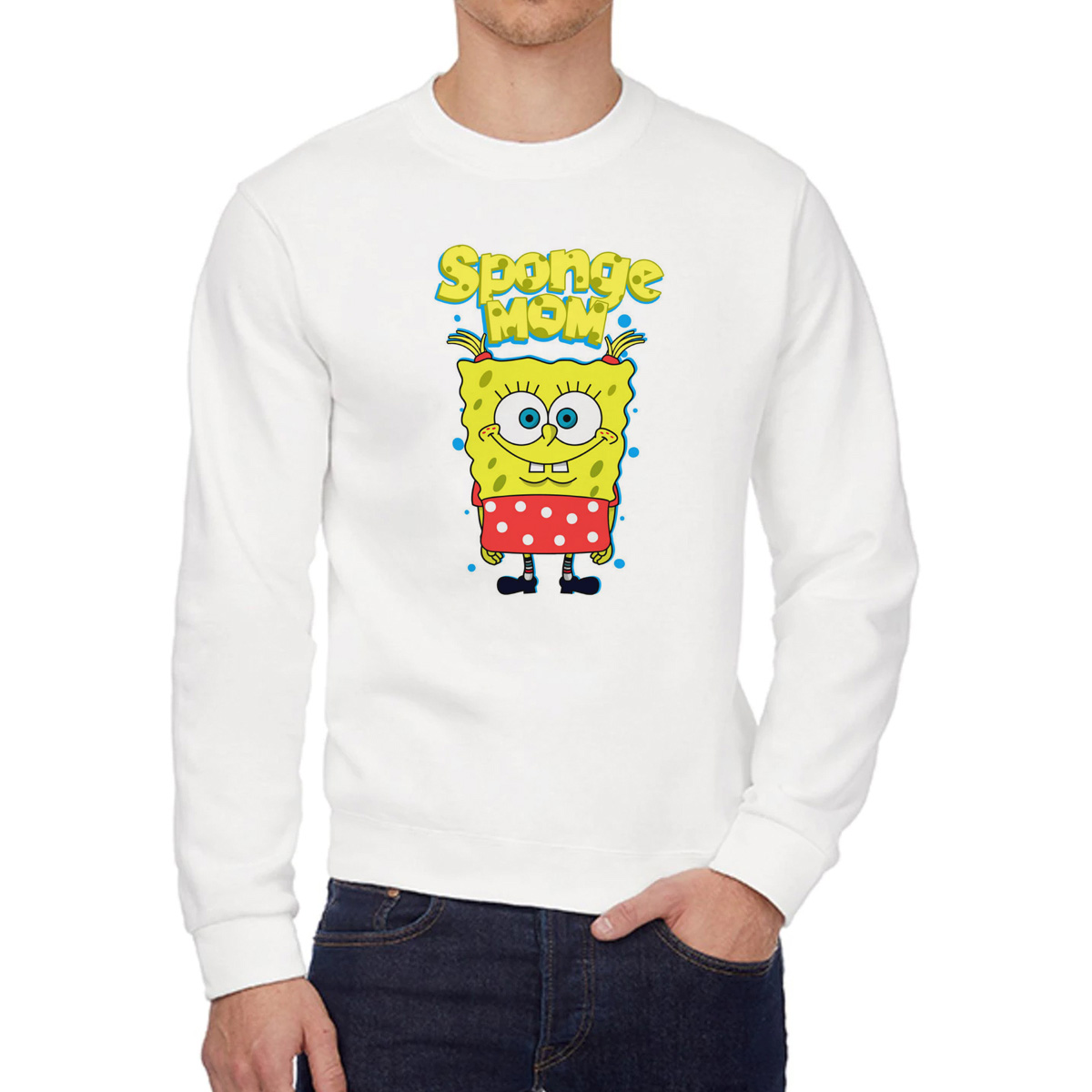 

Свитшот женский CoolPodarok Прикол Семья Sponge mom Спэнч Боб мама белый 56 RU, W0151788