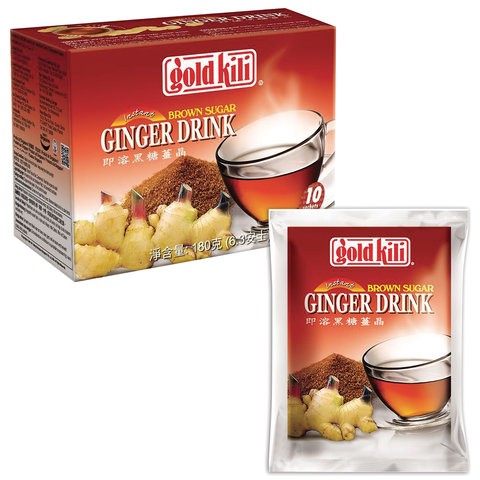 

Имбирный напиток с тростниковым сахаром Ginger Drink, 10 саше по 18 г, GOLD KILI, 1945